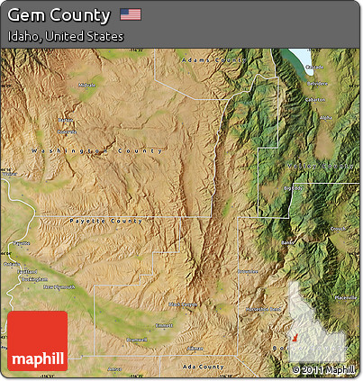 Satellite Map of Gem County