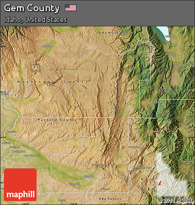Satellite Map of Gem County