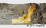 Physical Panoramic Map of Gem County, darken, semi-desaturated