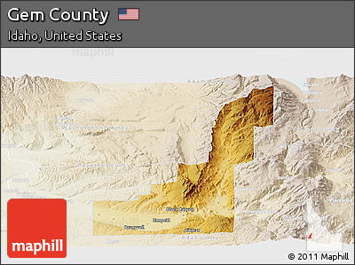 Physical Panoramic Map of Gem County, lighten