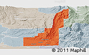 Political Panoramic Map of Gem County, lighten, semi-desaturated