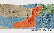 Political Panoramic Map of Gem County, semi-desaturated