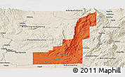 Political Panoramic Map of Gem County, shaded relief outside