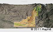 Satellite Panoramic Map of Gem County, darken, semi-desaturated