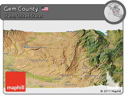 Satellite Panoramic Map of Gem County
