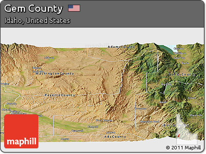 Satellite Panoramic Map of Gem County