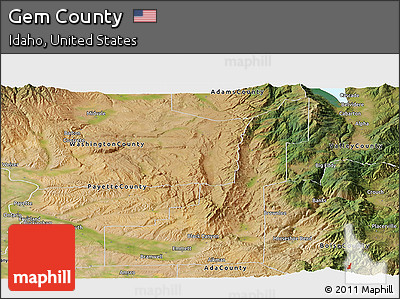 Satellite Panoramic Map of Gem County