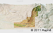Satellite Panoramic Map of Gem County, lighten