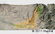 Satellite Panoramic Map of Gem County, semi-desaturated