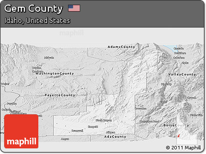 Silver Style Panoramic Map of Gem County