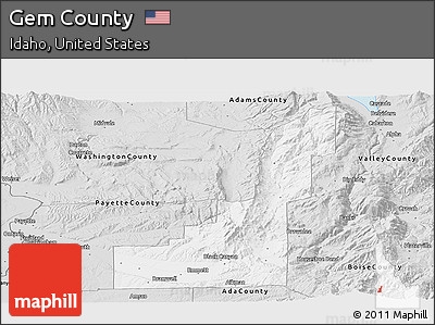 Silver Style Panoramic Map of Gem County