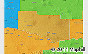 Physical Map of Jerome County, political outside