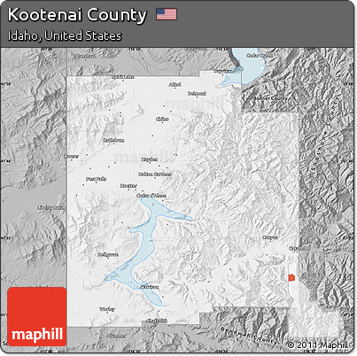Map Of Kootenai County Idaho Free Gray Map Of Kootenai County