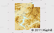 Physical Map of Kootenai County, cropped outside