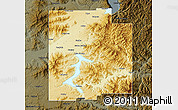 Physical Map of Kootenai County, darken
