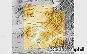 Physical Map of Kootenai County, desaturated