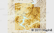 Physical Map of Kootenai County, lighten