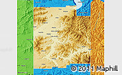 Physical Map of Kootenai County, political outside