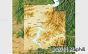 Physical Map of Kootenai County, satellite outside