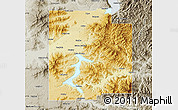 Physical Map of Kootenai County, semi-desaturated