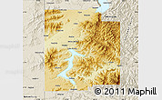 Physical Map of Kootenai County, shaded relief outside