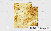 Physical Map of Kootenai County, single color outside