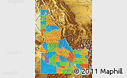 Political Map of Idaho, physical outside