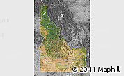 Satellite Map of Idaho, desaturated