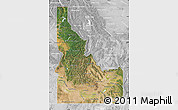 Satellite Map of Idaho, lighten, desaturated