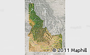 Satellite Map of Idaho, lighten, semi-desaturated