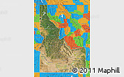 Satellite Map of Idaho, political outside