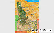 Satellite Map of Idaho, political shades outside
