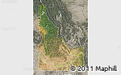 Satellite Map of Idaho, semi-desaturated