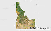 Satellite Map of Idaho, single color outside
