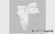 Gray 3D Map of Nez Perce County, single color outside