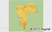 Savanna Style 3D Map of Nez Perce County, single color outside