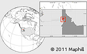 Blank Location Map of Nez Perce County, highlighted country, highlighted parent region