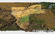 Satellite Panoramic Map of Nez Perce County, darken