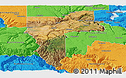 Satellite Panoramic Map of Nez Perce County, political outside