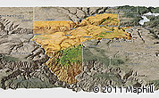 Satellite Panoramic Map of Nez Perce County, semi-desaturated