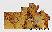 Physical 3D Map of Oneida County, cropped outside