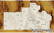 Shaded Relief 3D Map of Oneida County, physical outside