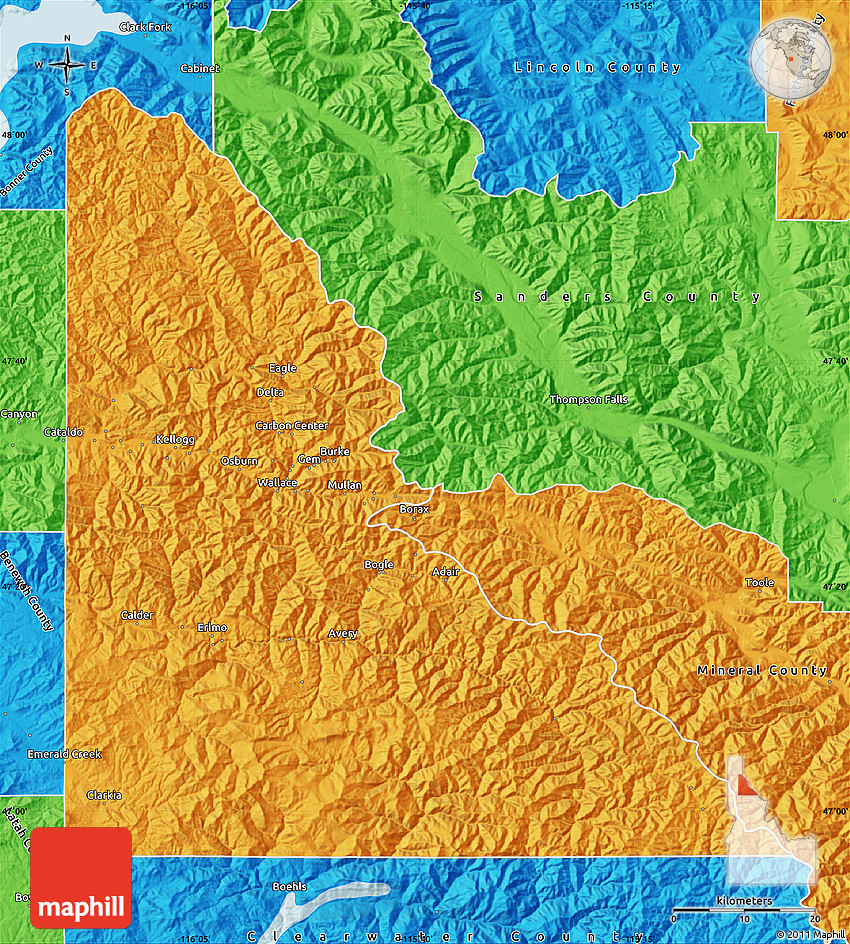 Political Map of Shoshone County