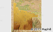 Physical Map of Twin Falls County, satellite outside