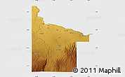Physical Map of Twin Falls County, single color outside