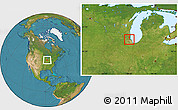 Satellite Location Map of ZIP code 60004