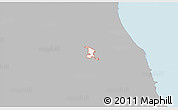 Gray 3D Map of ZIP code 60005, single color outside