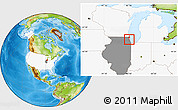 Physical Location Map of ZIP code 60022, highlighted country, highlighted state