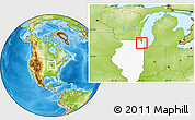 Physical Location Map of ZIP code 60022, highlighted state