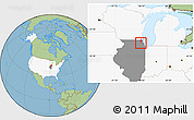 Savanna Style Location Map of ZIP code 60067, highlighted country, highlighted state
